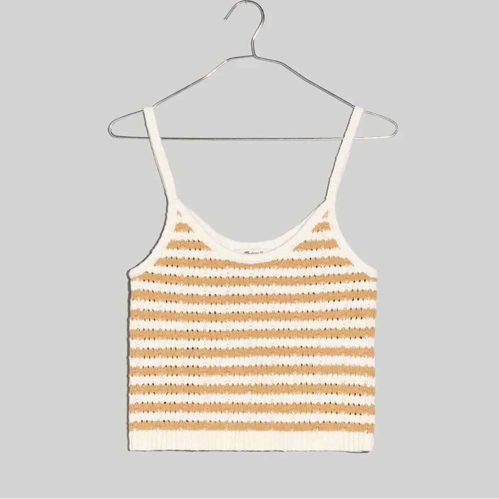 MADEWELL Striped Open-Stitch Sweater Tank size M
